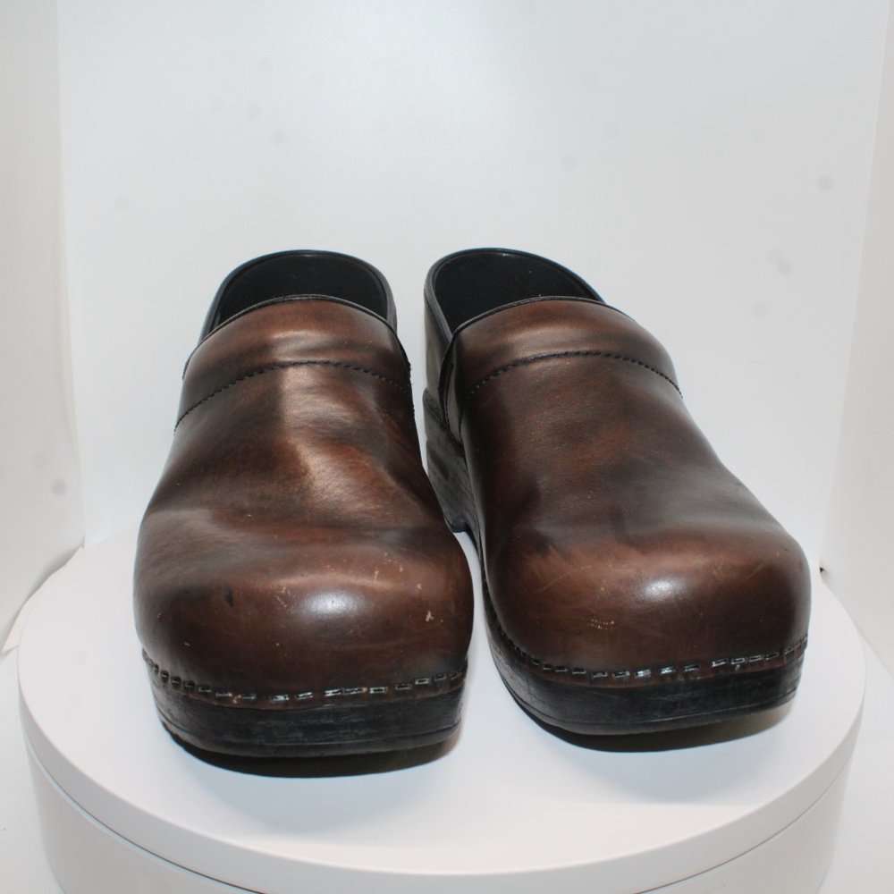 Dansko Womens 41 Professional Clog Brown Slip On Leather Medical Nursing Shoes - Picture 6 of 15